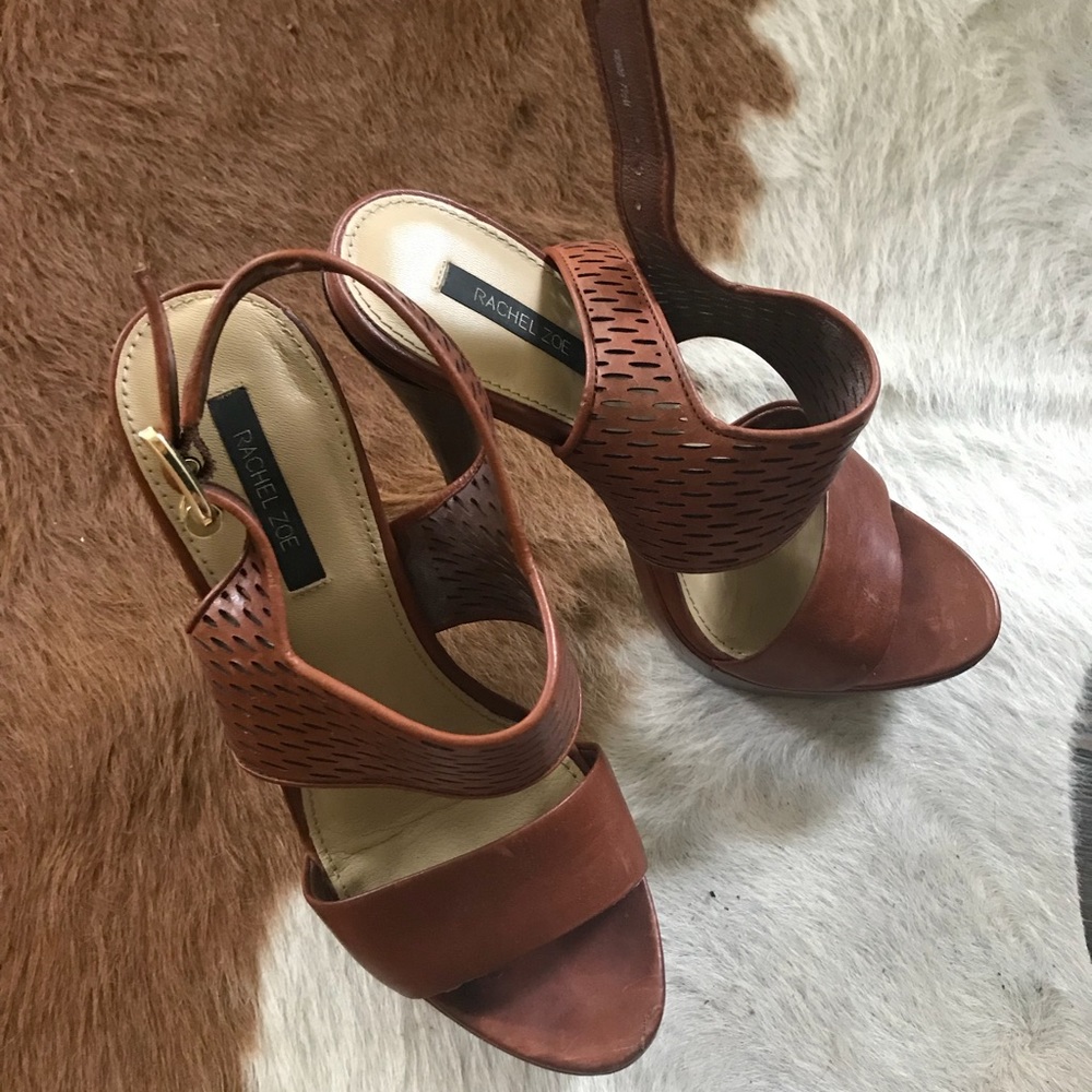 Rachel Zoe Beau Vachetta Platform Heels 7.5 - Picture 8 of 8